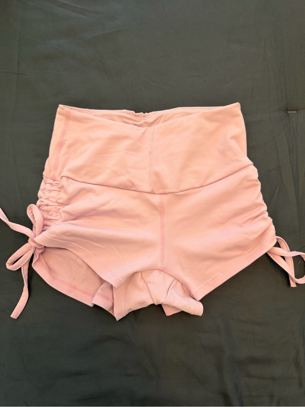 Ryderwear Soft Pink Ruched High-Rise Athletic Shorts - Picture 3 of 3
